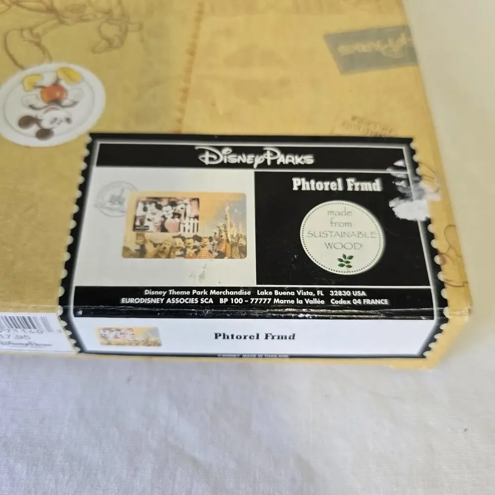 Disney Parks 4 x 6 Wood Photo Frame Featuring Micky Mouse & Friends 11